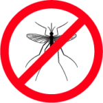 Mosquito icon with prohibition sign