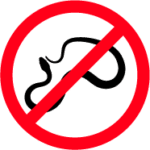 Snake icon with prohibition sign